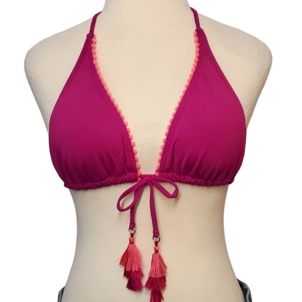 Bleu Rod NWOT Beattie  Bikini Top Let's Get Knotty Triangle Top Tie Strings Sz 4 - Picture 4 of 7